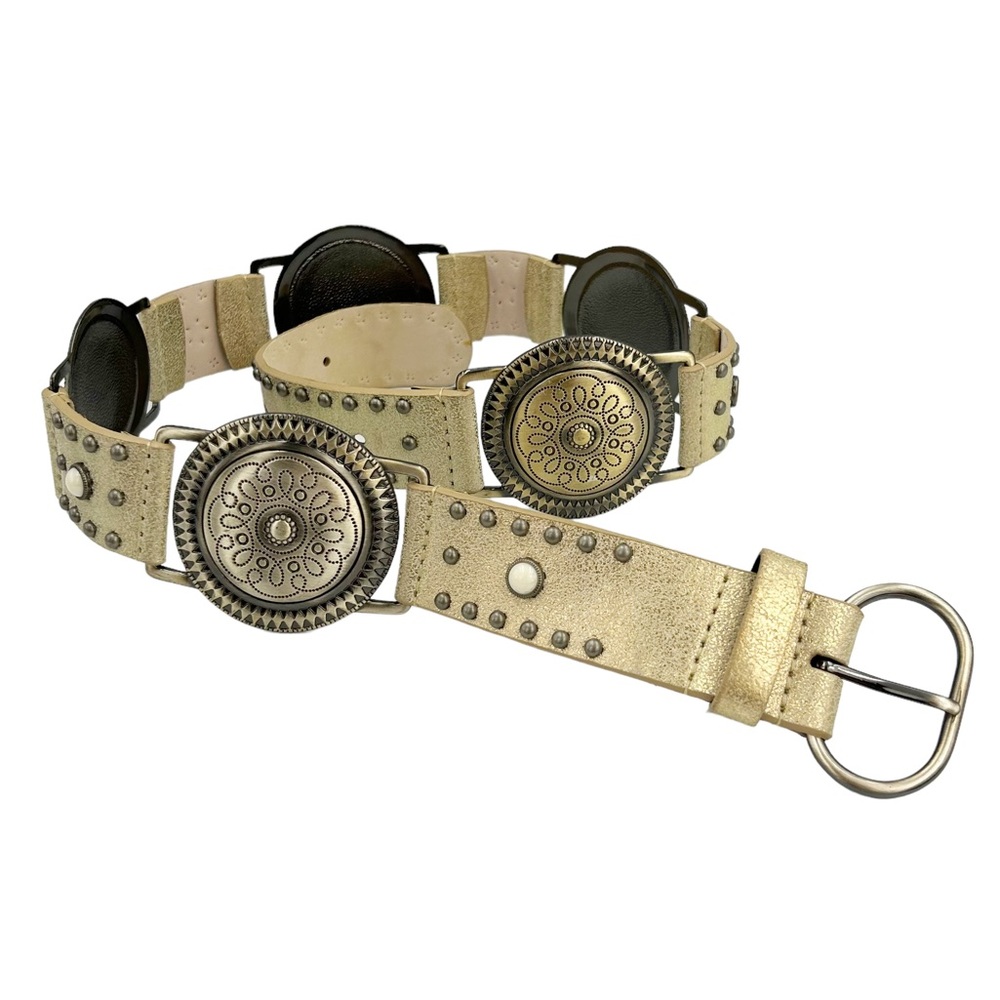 Another Line Inc | Vintage Champaign Gold Stud Embellished Belt Size Medium